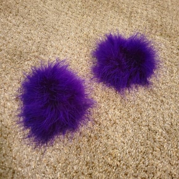 Britt's Blossoms Royal Purple Fluff Hair Clips - NEW - Picture 2 of 4